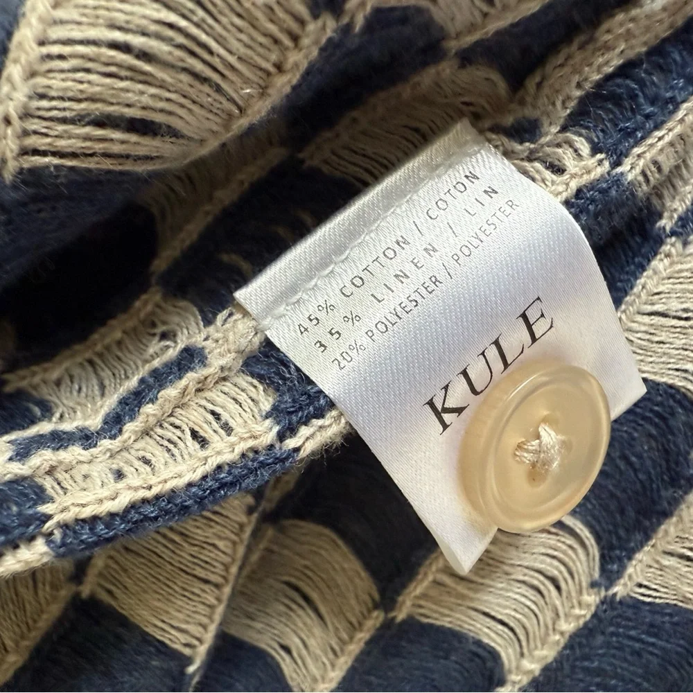 Kule Checkered V-Neck Cardigan Sweater - Picture 7 of 7